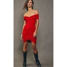 Free People By Elliatt Praise Mini Red Dress Stretch Ruched Slim Fit